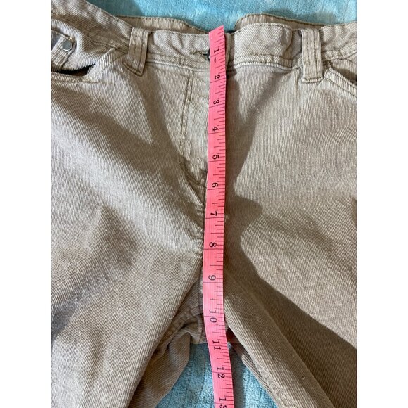 MS Collection Womens Corduroy Pants Size 14M Beige  Pockets Tapered Let Preppy - Picture 8 of 8